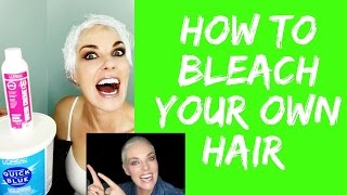 How to bleach peroxide your own hair from home without the scalp burn  from dark hair to white [upl. by Uri]