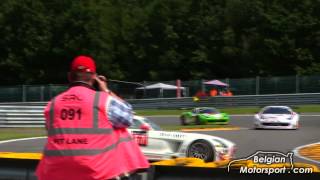 MercedesBenz SLS AMG GT3 spins at Les Combes  24h of Spa 2014 [upl. by Silyhp992]