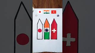 🇯🇵🇮🇳🇨🇭 Jana Gana Mana  Independence Day Drawing Republic Day shorts flagdrawing art [upl. by Yrohcaz606]