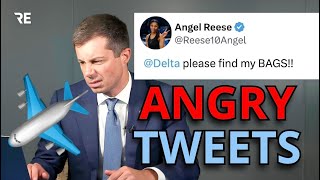 Pete Buttigieg Reads Angry Airline Tweets [upl. by Marrilee]