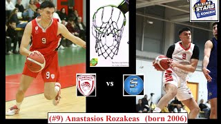 Anastasios Rozakeas 333pt 3as 2reb 2stl 1blk U18Olympiacos BC vs Rising Stars South161223 [upl. by Rastus]