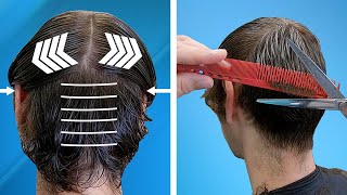 How To SCISSOR CUT Mens Hair  Step by Step Guide  How to Scissor Cut mens Hair Lesson [upl. by Oigile]