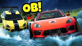 ESCAPE The FLOOD on a Mountain with OB in BeamNG Drive Mods [upl. by Hallie]