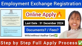 Employment Exchange Registration 2024🔥Step by step Full apply Process✅ [upl. by Adliwa]