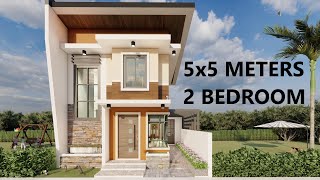 TWOSTOREY HOUSE DESIGN 5X5 SQM [upl. by Yerg244]