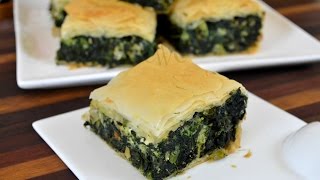 Spanakopita  Greek Spinach Pie Recipe  How to Use Phyllo Pastry Sheets  Cooking With Carolyn [upl. by Rexfourd]