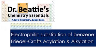 Electrophilic substitution of benzene FriedelCrafts Acylation and alkylation  Alevel Chemistry [upl. by Ahseenyt]