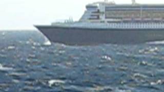 Queen Mary 2 crossing the Atlantic as seen from the QE2 [upl. by Cung]