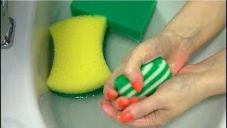 ASMR SOAPY SPONGES Soap lathering hand washing relaxing sounds foam tingles triggers [upl. by Georgie]