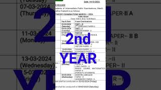 AP Inter time table 2024 MARCH  INTER PUBLIC EXAMS TIME TABLE  INTERMEDIATE TIME TABLE 2024 [upl. by Naved]