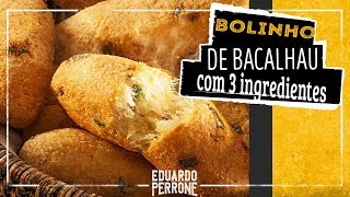 Bolinho de Bacalhau Pastel de Bacalhau   Receita portuguesa com 3 ingredientes [upl. by Noteek901]