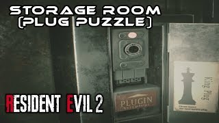 Resident Evil 2 RE2 Remake I Supply Storage Room  King amp Queen Plug Puzzle [upl. by Meggy]