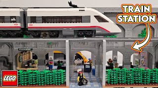 LEGO Underground Train Station with a Starbucks [upl. by Yeldah]