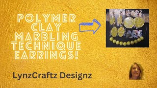 MARBLING Yellow Marble Technique Polymer Clay Earrings amp Beads [upl. by Katzir]