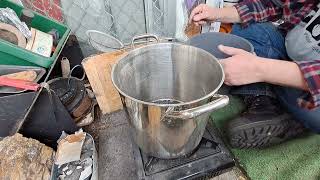 making hardwood ash lye for firemaking [upl. by Ecirrehs]