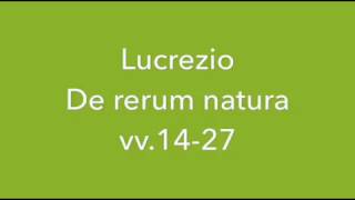 Lucrezio  De rerum natura  vv 1427 [upl. by Sreip]