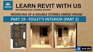 Revit Tutorial Part 19  Toilet Interior Design Modeling Part 2 [upl. by French]