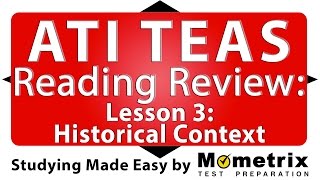 ATI TEAS Reading Review  Lesson 3 Historical Context [upl. by Ury]