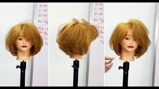 Easy Short Layered Bob Haircut amp Hairstyle Full Tutorial Steps  Textured Bob Hair Cutting Tips [upl. by Assirram896]