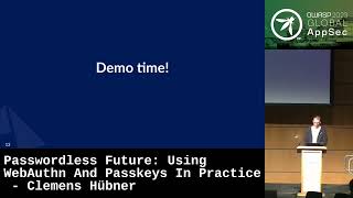 Global AppSec Dublin Passwordless Future Using WebAuthn And Passkeys In Practice  Clemens Hübner [upl. by Zetrac627]