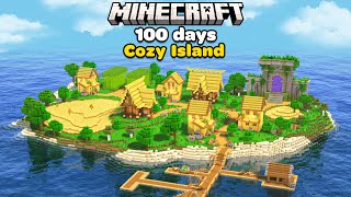 I Survived 100 Days Building a Cozy Island in Minecraft [upl. by Alauqahs863]