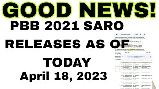 PBB 2021 SARO releases as of today April 18 2023 [upl. by Everick]