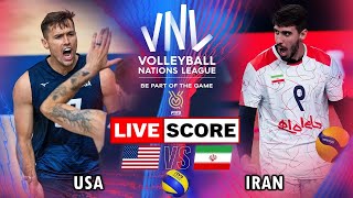 VNL Live  USA vs IRAN  Mens VNL 2024  Volleyball Nations League LIVE Score [upl. by Vasya]