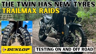 AFRICATWIN  DUNLOP  TRAILMAX RAIDS  testing new tyres off road [upl. by Brig]