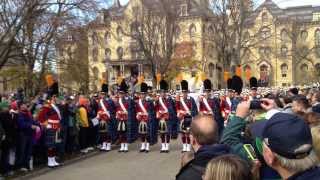 HD  Notre Dame Marching Band Step Off March to the Stadium  Fight Song HD Version [upl. by Irami]