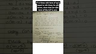 If m times mth term of anAP is equal to n times its nth termst mnth term of AP is 0 maths [upl. by Harad]