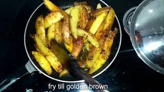 Potato wedges Recipe  Pan Fried Potato Wedges  how to make potato wedges without oven in hindi [upl. by Tiff]