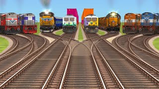 8 Indian Train Railroad Crossings💓Railgati  3D DAIMOND BUMPY FORKED TRACKS  steam trains videos [upl. by Lilly]