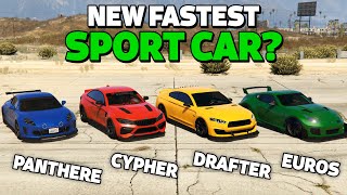 GTA 5 ONLINE  PANTHERE VS CYPHER VS 8F DRAFTER VS EUROS WHICH IS FASTEST [upl. by Ahouh]