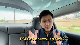 Tesla Challenge Full SelfDriving Car vs Narrow City Streets [upl. by Lawry478]