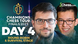 Champions Chess Tour Finals 2023 Day 4  Can Hikaru amp Alireza Beat The Odds amp Qualify To Survival Rd [upl. by Rozanne256]