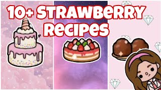 New 10 Strawberry recipes 🍓 in toca boca  tocaboca food recipes [upl. by Tedda367]