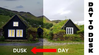 Day to Dusk Transforming Real Estate Photos  PHOTOSHOP [upl. by Trust]