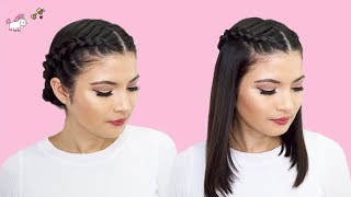 Peinados Con Trenzas Para Cabello Corto 👧 Faciles y Rapidos 🦄 Bessy Dressy [upl. by Nynahs]