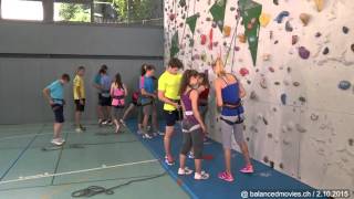 Sportklettern – «climbingiscoolch» Toprope – Sichern anwenden Sitztest mit der Klasse [upl. by Maddy544]