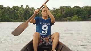 Rowing on the Ayeyarwady River during flood  2 [upl. by Jackquelin]