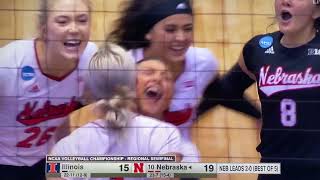 Nicklin Hames Incredible Block Roof Roof Roof Nebraska Husker Volleyball Sweet Sixteen 1292021 [upl. by Aliehc337]