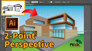 How to Draw a Modern House in 2Perspective Using Adobe Illustrator [upl. by Roxana]