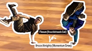 Flexum Knuckleheads Cali vs Bruce Almighty Momentum Crew Exhibition Battle  Winnipeg Manitoba [upl. by Ydennek]