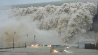 Incredible Scenes  Scary Huge Waves Hits The Coast Of UK [upl. by Eirual]