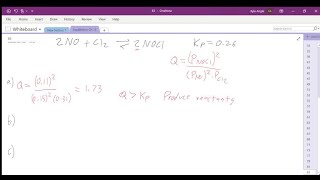 Nitric oxide NO reacts readily with chlorine gas as follows 2 NOgCl2g … [upl. by Kenzie]