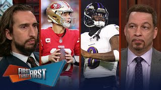 Ravens vs 49ers preview Can Lamar Jackson steal the MVP from Purdy  NFL  FIRST THINGS FIRST [upl. by Llehcam302]