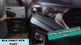 Installing Depsamp Excelite LED in our Kia Sonet [upl. by Yanrahc]