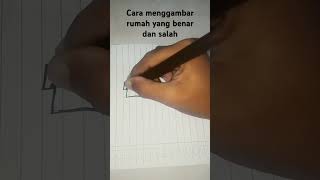 Cara menggambar rumah yang benar dan salah [upl. by Pietro]