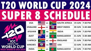 T20 world cup 2024 super 8 Time amp Schedule T 20 world cup  Ahmcricket cricket criketnews [upl. by Gapin]