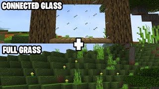 CONNECTED GLASS  FULL GRASS TEXTUREPACK MCPE 118119  BEST FOR SURVIVAL🌱 [upl. by Ramedlav]